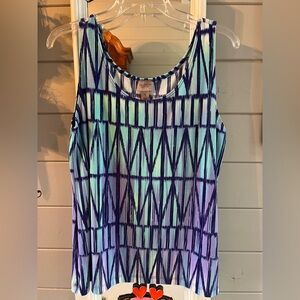 Chico Blue and Green Geometric Tank Top